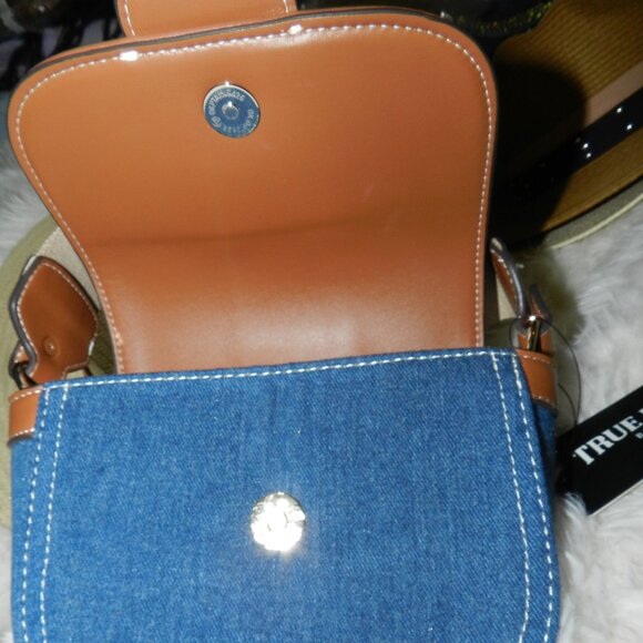 True Religion Crossbody Mini Flap Adjustable Strap Bag Blue Denim 🆕FAST😮💨⚡🚚 - Picture 10 of 15